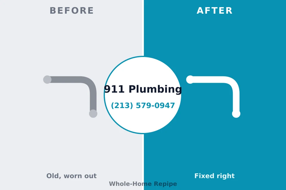 Before and after: plumbing repair Groveton, VA
